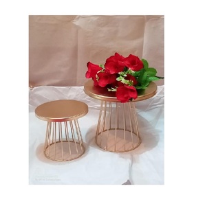 Stand de fête de mariage décoration fournitures gâteau table or ensemble piédestal stand fantaisie gâteau de mariage stand - Product Image 2