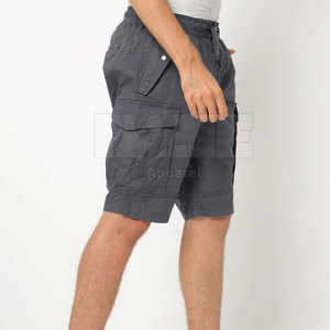 2025 Latest Design 100% Cotton Casual Solid Pattern Mid Waist Quick Dry Men's Cargo Shorts Lightweight Wholesale - Product Image 3