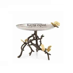 Cuenco de fruta nórdico moderno de lujo para servir, centro de mesa de fruta decorativo estilo gingko, cuenco hecho a medida, cuenco de metal de calidad hecho a mano - Product Image 3