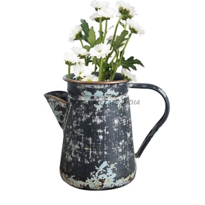 Vase en métal personnalisé bicolore couleur marron et argent avec conception de ligne horizontale en forme de bouteille pour la décoration intérieure et l'affichage floral - Product Image 2