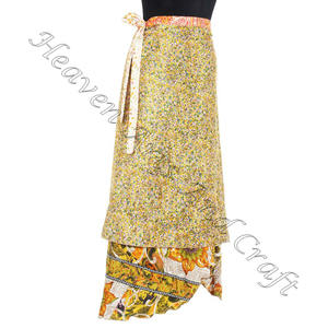 Jupes Indien Bohème Multi Robe Vintage Soie Sari Jupe Magique Boho Élégant Multi Couleur Été Porter Confortable Mode Hippie - Product Image 1