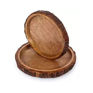 Plateau de service en bois de forme ronde fabriqué à la main 100% de haute qualité pour la vente en gros - Product Image 5