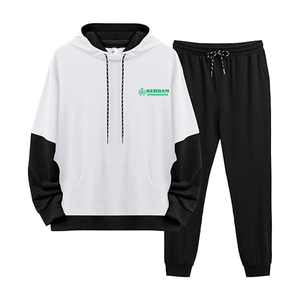 Ensemble de jogging unisexe en coton 100% de haute qualité, sweat à capuche confortable, design streetwear lourd, prix d'usine - Product Image 1