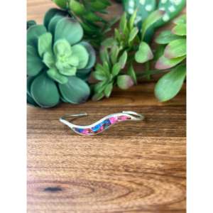Navajo Pink Mohave Turquoise & Sterling <b>Silver</b> Fashion <b>Cuff</b> <b>Bracelet</b> - Product Image 1