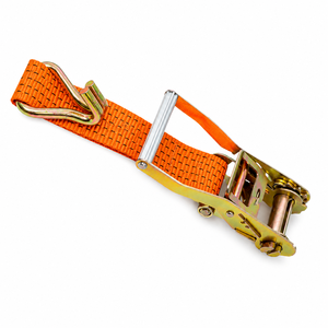 Correa de trinquete de poliéster de baja elasticidad y alta resistencia de 50 mm con ganchos dobles en J para camiones de plataforma y transporte de contenedores - Product Image 4