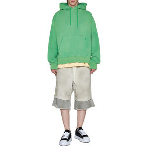 Top tendance pull à capuche surdimensionné pour hommes haute qualité 100% coton polaire conception en détresse teint uni pour l'hiver - Product Image 3