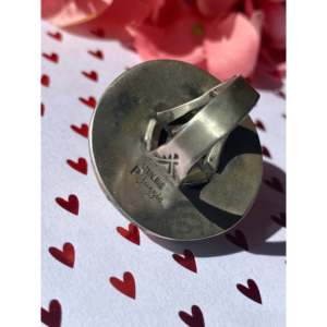 Patrick Yazzie Fashionable Sterling <b>Silver</b> Concho <b>Ring</b> Trendy Screw Shape Inlay Size 6.5 Rhodium Plating Casual Perfect Gift - Product Image 5