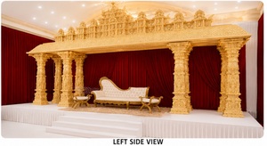 Mandapam de mariage Gujarati Manavarai : Élégant aménagement de temple pour mariages d'Inde du Sud, en fibre, portable - Product Image 3