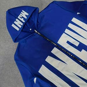 Sweat à capuche de bonne qualité avec fermeture éclair et broderie dégradée pour hommes Sweat à capuche imprimé de couleurs unies avec logo personnalisé pour hommes et femmes avec fermeture éclair - Product Image 5