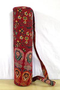 Indian Vintage Lady Red Floral Mandala Yoga Mat Carrier Bag Correa de hombro Cierre de cremallera Gimnasio Yoga Studio Verano Invierno Uso - Product Image 3