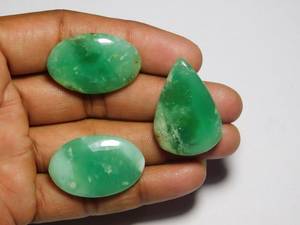 3pcs Chrysoprase Gemstone Lot Cabochons Chrysoprase naturelle Pierres précieuses en vrac pour la fabrication de bijoux 101Cts - Product Image 6