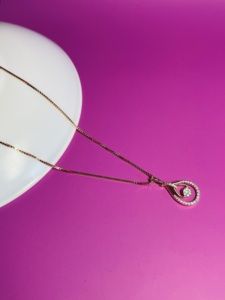 Premium 14K oro rosa natural diamante colgante redondo brillante corte H I color GGL certificado SI3 I1 claridad B2B mercado - Product Image 4