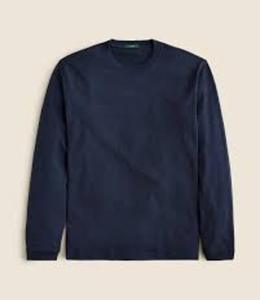 T-shirt décontracté à manches longues pour homme, coupe ajustée, 100 % coton de haute qualité, col rond, écologique, séchage rapide, jersey tissé 180g, design vierge - Product Image 3