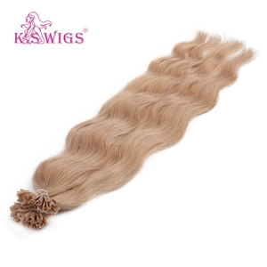 K.SWIGS 18 #   Extensiones de Cabello Rubio con Punta en V, Cabello Humano Remy de Doble Trama, Ondulado, 10-30 Pulgadas, 50g/50 Piezas, Cabello con Queratina, Premium - Product Image 4