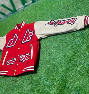 Chaqueta universitaria de lana Vintage XL para mujer, Mangas de cuero, diseño de béisbol de invierno personalizable, logotipo bordado, venta al por mayor de otoño - Product Image 3