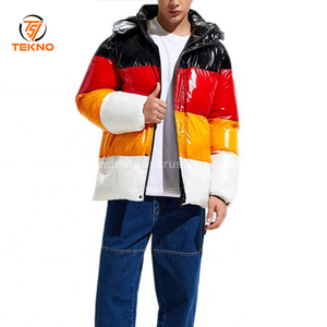 Chaqueta acolchada brillante cálida con capucha impermeable a prueba de viento de invierno nueva llegada de algodón orgánico chaquetas acolchadas de Color para hombres servicio OEM - Product Image 5