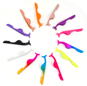 ANAAIF Acero inoxidable Moda Multi-Color Aplicador de pestañas Pinzas Extensión de pestañas Herramienta de depilación de cejas - Product Image 2