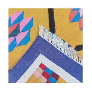 Haute qualité Jute coton luxe tissé à la main tapis brodés géométrique Vintage Design tapis et paillassons ensemble - Product Image 3