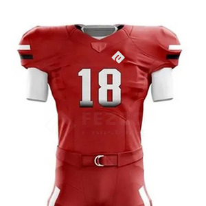 Uniforme de football américain de haute qualité 100% polyester à manches courtes pour hommes, respirant, séchage rapide, élégant, faible MOQ pour taille adulte - Product Image 4