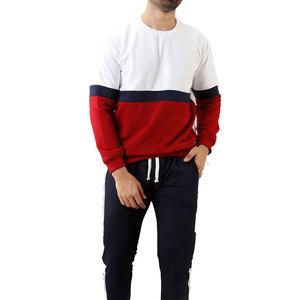 Sudadera de cuello redondo personalizada lisa al por mayor, jersey básico de mezcla de algodón, sudadera polar en blanco para hombre - Product Image 5