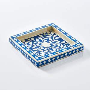 Bandeja de servicio con incrustaciones de hueso hecha a mano para comida de desayuno Bandeja de madera elegante de HF CRAFTS - Product Image 4