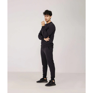 Ensemble sweat-shirt et pantalon de survêtement pour hommes à prix réduit 2 pièces en coton uni Jogger grande taille respirant design sweat - Product Image 3