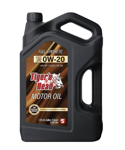 Tiger's Head Full Synthetic Anti-Wear Automotive Lubricant SAE <b>0W</b>-<b>20</b> Motor <b>Oil</b> 3 Pack 5 Quart - Product Image 1