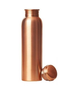 1L Botella de cobre mate Artesanía de cobre puro Frasco de cobre mate Vasos de acero inoxidable para una hidratación mejorada - Product Image 1