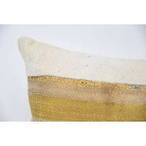 Multicolor Kilim Patchwork Wool <b>Pillow</b> 16x36 Inch Decorative Accent Cushion with Vintage Fluffy Leaves Pattern Woven Technique - Product Image 2