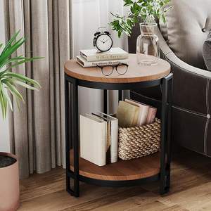 2-Tier Metal <b>Nesting</b> End <b>Table</b> Round Sofa Side <b>Table</b> & Snack/Coffee/Tea <b>Table</b> Marble Look for <b>Living</b> <b>Room</b> Bedroom Apartments - Product Image 5