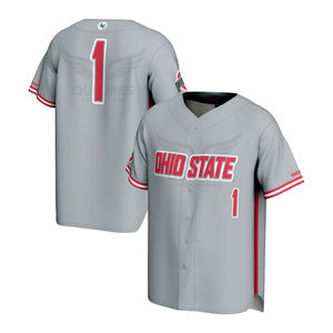 Camiseta de béisbol ligera sublimada de alta calidad transpirable Ohio State Buckeyes, gris - Product Image 1