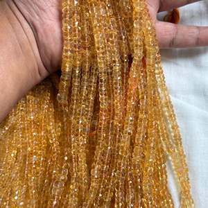 ลูกปัดซิทรินทรงรอนเดลเหลี่ยมเพชรพลอย คุณภาพสูง ขนาด 4 มม. ถึง 7 มม. ดีไซน์หรูหรา ผลิตโดยผู้เชี่ยวชาญด้านการทำเครื่องประดับชั้นดีมากกว่า 50 ปี - Product Image 2