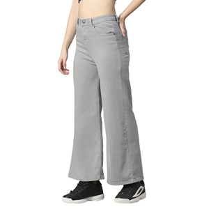 Nouvel arrivage de jeans en denim délavés à jambes larges pour femmes, jeans élégants au design personnalisé pour femmes, produits exportés du Bangladesh - Product Image 2