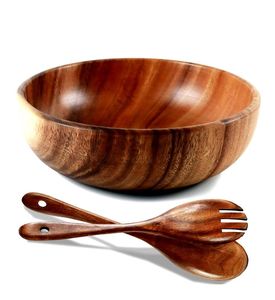 Cuenco de madera de bambú para servir con acabado pulido y hermosa forma para decoración de cocina ecológica y exhibición de alimentos - Product Image 2