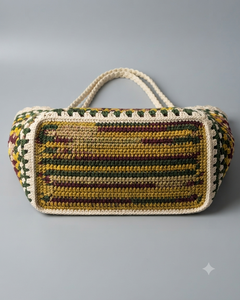 Bolso de Hombro Bohemio de Ganchillo Duradero y a la Moda con Patrón Floral Geométrico, Parte Superior Abierta, Correa Única, Bolso de Compras de Verano - Product Image 5