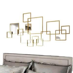 Miroir d'habillage mural personnalisé encadré et durable de couleur or, miroir rectangulaire pour le salon, meilleure qualité - Product Image 4