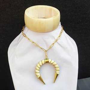 Collar de joyería de cuerno y hueso de primera calidad 100% - Product Image 1