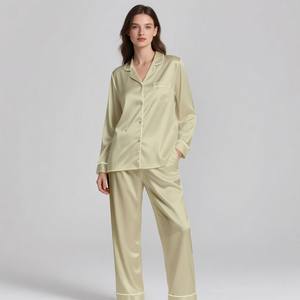 Elegant Luxury Silk <b>Satin</b> <b>Pajama</b> Set for Women Summer/Spring Soft Breathable Sleepwear - Product Image 5