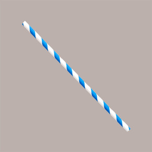 Pailles en papier spirales bleues jetables écologiques 2x150 pièces H200mm pour jus - Droites DM8 - Product Image 1