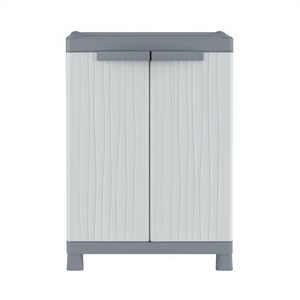 Armario Portátil de Plástico Terry WAVE Base 700 con 2 Puertas Abatibles, Color Gris Claro Oscuro (70cm), Kit de Muebles - Product Image 3