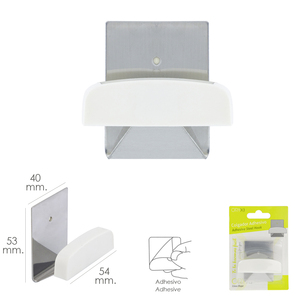 Gancio adesivo, acciaio inossidabile, metallico/bianco - Product Image 2