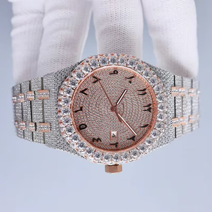 Relojes mecánicos automáticos de lujo de alta calidad para hombres Reloj de pulsera de acero inoxidable Totalmente Moissanite Cuarzo Moda de negocios - Product Image 6