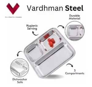 แผ่นช่องสแตนเลสที่มี3ส่วนจานอาหารค่ำ-3ใน1ตาราง - Product Image 5