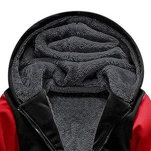 Sudadera con capucha de diseñador con cremallera completa personalizada, ropa para hombre, Sudadera con capucha roja con estampado abullonado, personalizable, 100% algodón, cremallera completa, calle - Product Image 2