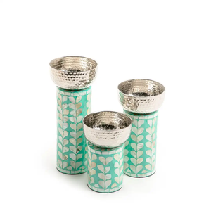 Portavelas de la mejor calidad, diseño lujoso, juego hecho a mano de tres portavelas para decoración navideña - Product Image 5