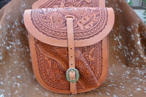 Bolsa de sillín de caballo de piel de vaca occidental de alto rendimiento, bolsas de sillín plegables con herramientas manuales de primera calidad, multifuncional y espacioso - Product Image 6