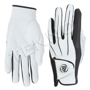 Guantes de golf transpirables de mano derecha para hombres y mujeres personalizados Equipo de golf profesional Hecho de cuero Cabretta para deportes - Product Image 1