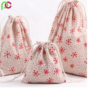 Sac à dos de rangement pratique écologique, sacs en coton lin cadeau de noël fourre-tout en toile sacs à cordon vierge Logo personnalisé - Product Image 5