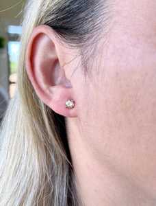 Pendientes de tuerca redondos de topacio amarillo para uso diario, de plata de ley 925, joyería fina minimalista, regalo para su guardarropa - Product Image 4