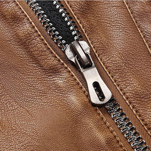 Veste en cuir de vachette de qualité supérieure, tendance, col montant avec réglage, prix d'usine, veste très vendue pour hommes - Product Image 4